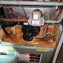 Extremely rusted furnace
