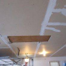 Sheet rock on underside of pull down ladder will help maintain integrity of firewall
