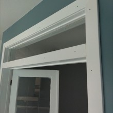 Deck screws were used instead of trim nails