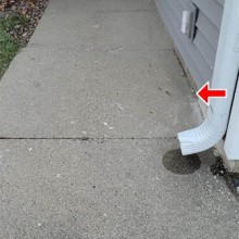 When sidewalk is pitched toward home it increases risk of basement seepage