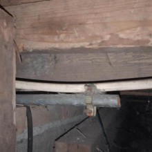 Holes should be drilled through joists & wires through them